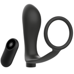 ADDICTED TOYS - REMOTE CONTROL COCK RING RECHARGEABLE BLACK BUTT PLUG