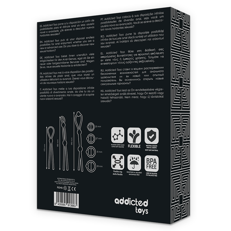 ADDICTED TOYS - 7-PIECE FLEXIBLE SILICONE COCK RING SET