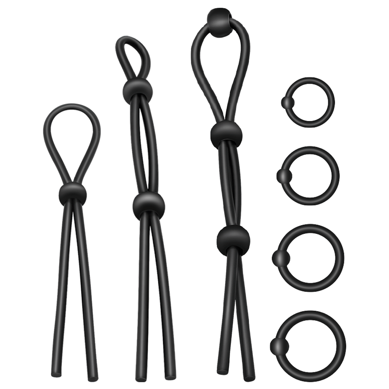 ADDICTED TOYS - 7-PIECE FLEXIBLE SILICONE COCK RING SET